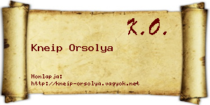 Kneip Orsolya névjegykártya